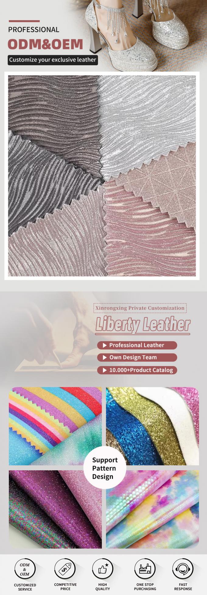 Elastik PU Çizilmiş Parlak Parlak Parlak Kumaş Ayakkabı Çantalar için Sentetik Deri Yay El Yapımları Şapka Sahte Deri Kumaş 4