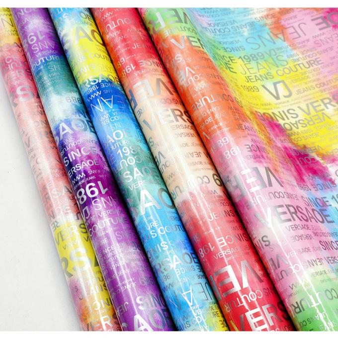 PU Gökkuşağı Mektubu Baskı Dergi Tasarımı Sentetik Deri Su geçirmez Sahte Deri Kumaş Bagaj Çantası Kozmetik Mobilya / Kanepe 8