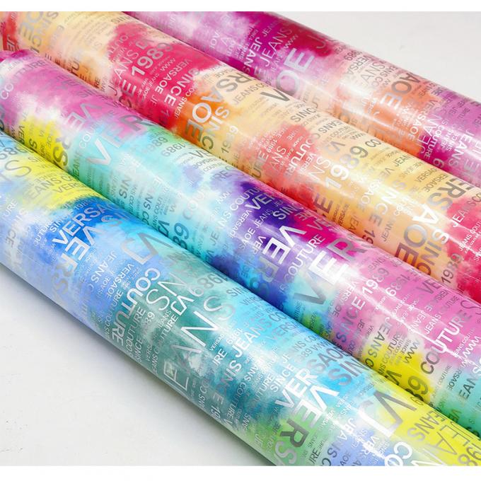 PU Gökkuşağı Mektubu Baskı Dergi Tasarımı Sentetik Deri Su geçirmez Sahte Deri Kumaş Bagaj Çantası Kozmetik Mobilya / Kanepe 9