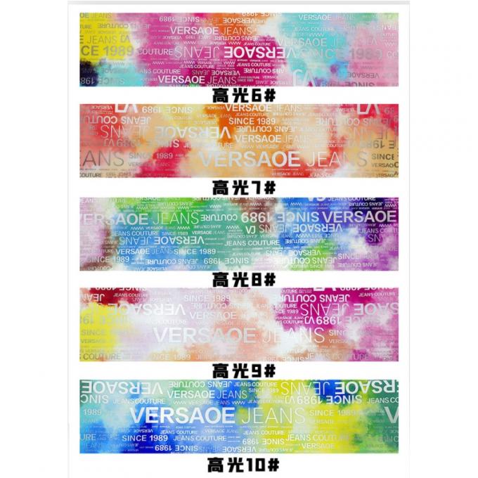 PU Gökkuşağı Mektubu Baskı Dergi Tasarımı Sentetik Deri Su geçirmez Sahte Deri Kumaş Bagaj Çantası Kozmetik Mobilya / Kanepe 11