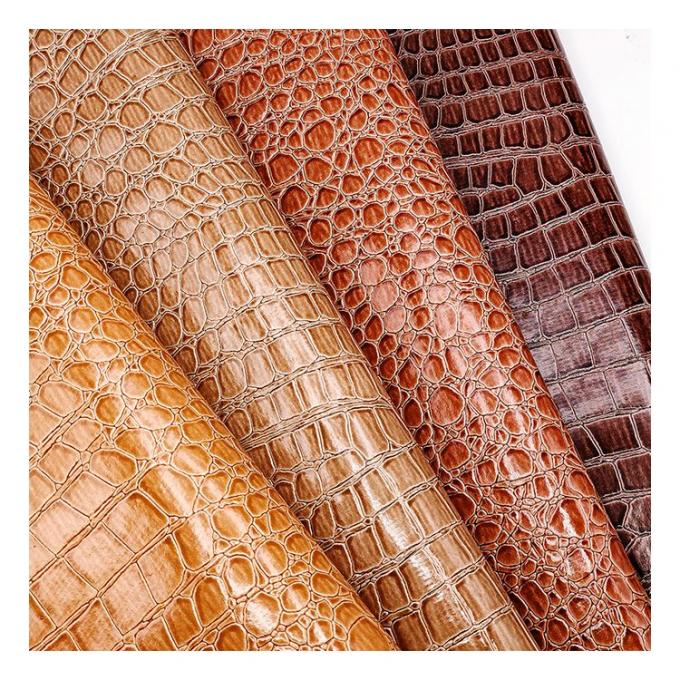 Yüksek Parlaklıkta Taş Desenli PVC Suni Deri Hayvan Desenli Ayakkabı Çanta ve Çanta Suni Deri Kumaş 12