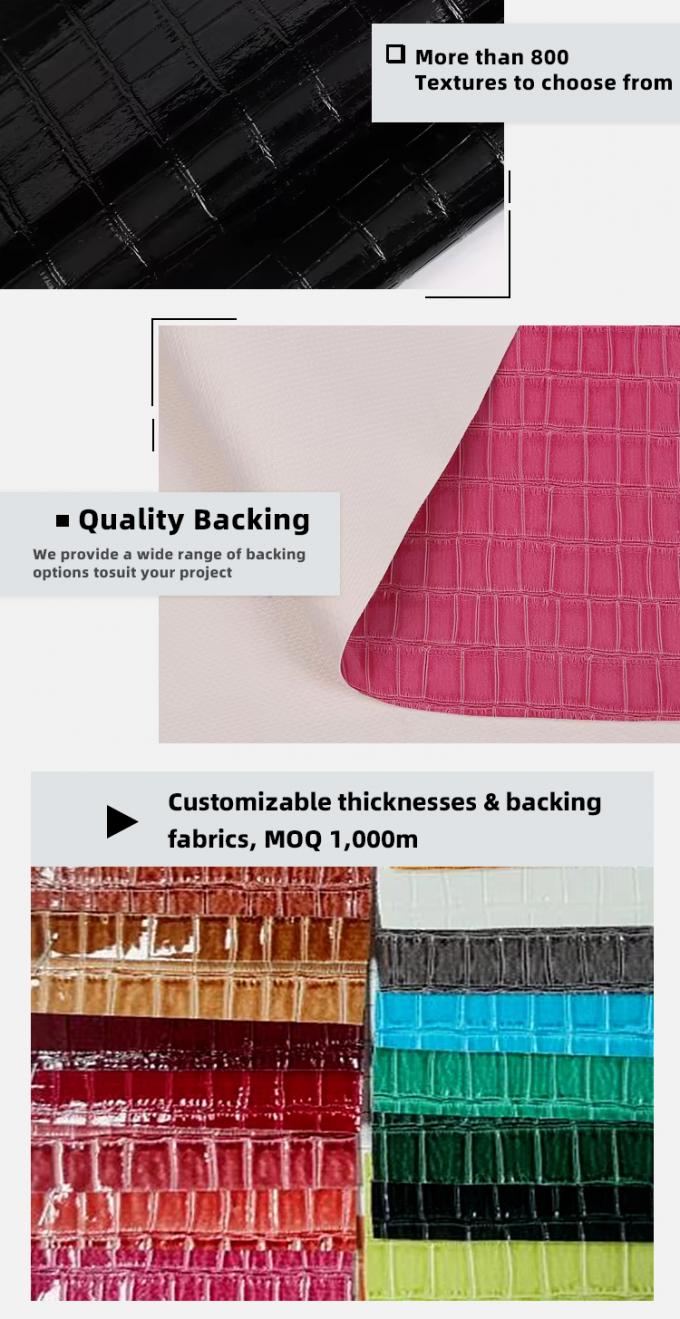 Parlak PVC Bambu Desenli Suni Deri Ayakkabı Çanta Kutu Suni Deri Kumaş 5