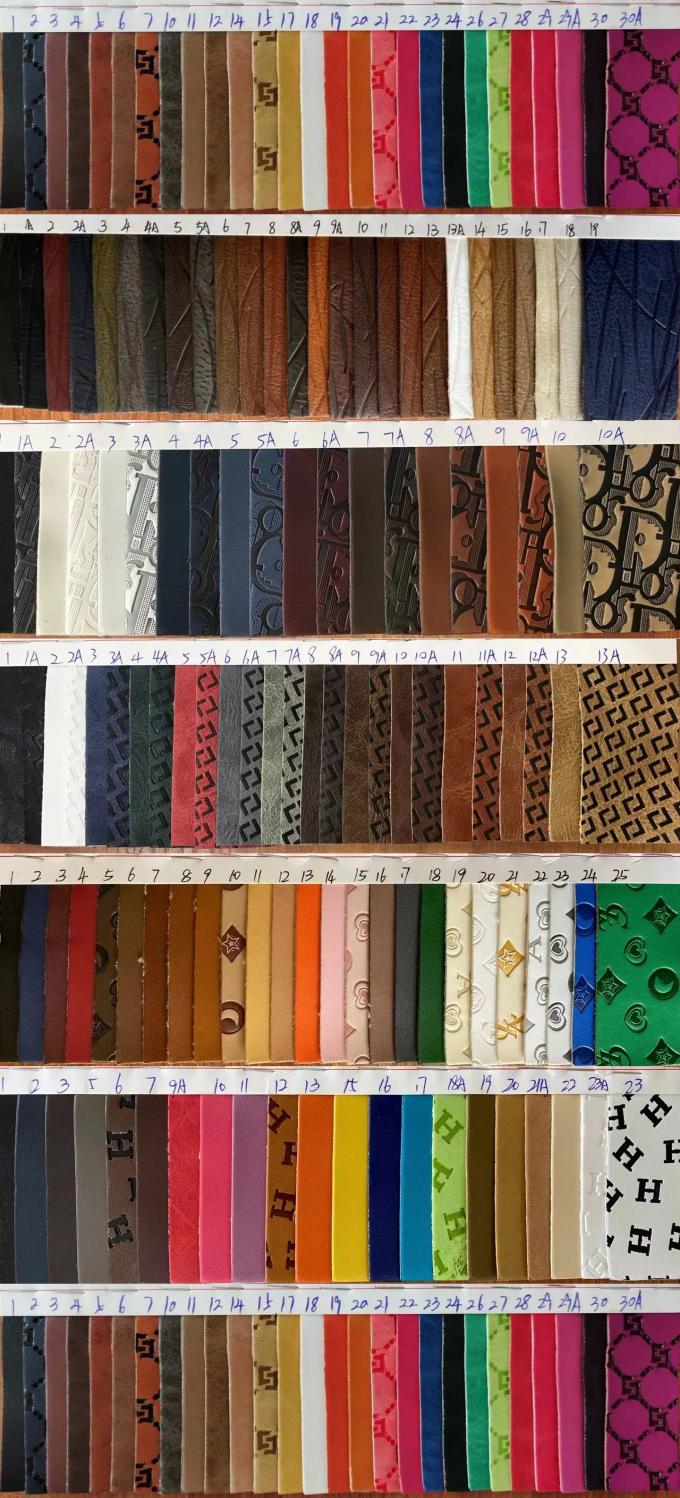 Ayakkabı Çantası Masa Örtüsü için Özelleştirilmiş PU Vinil Moda Renk Değişimi Kabartmalı Sentetik Deri Suni Deri Kumaş 19